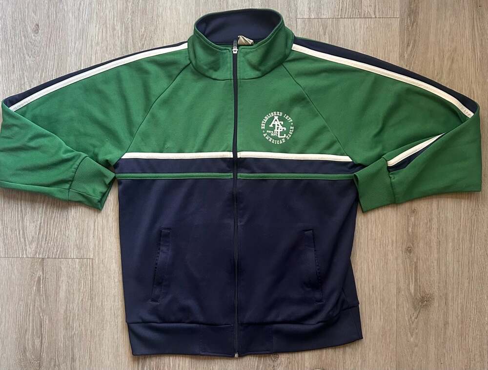 American Eagle AE Athletics Vintage Inspired Green Track Jacket Mens Large